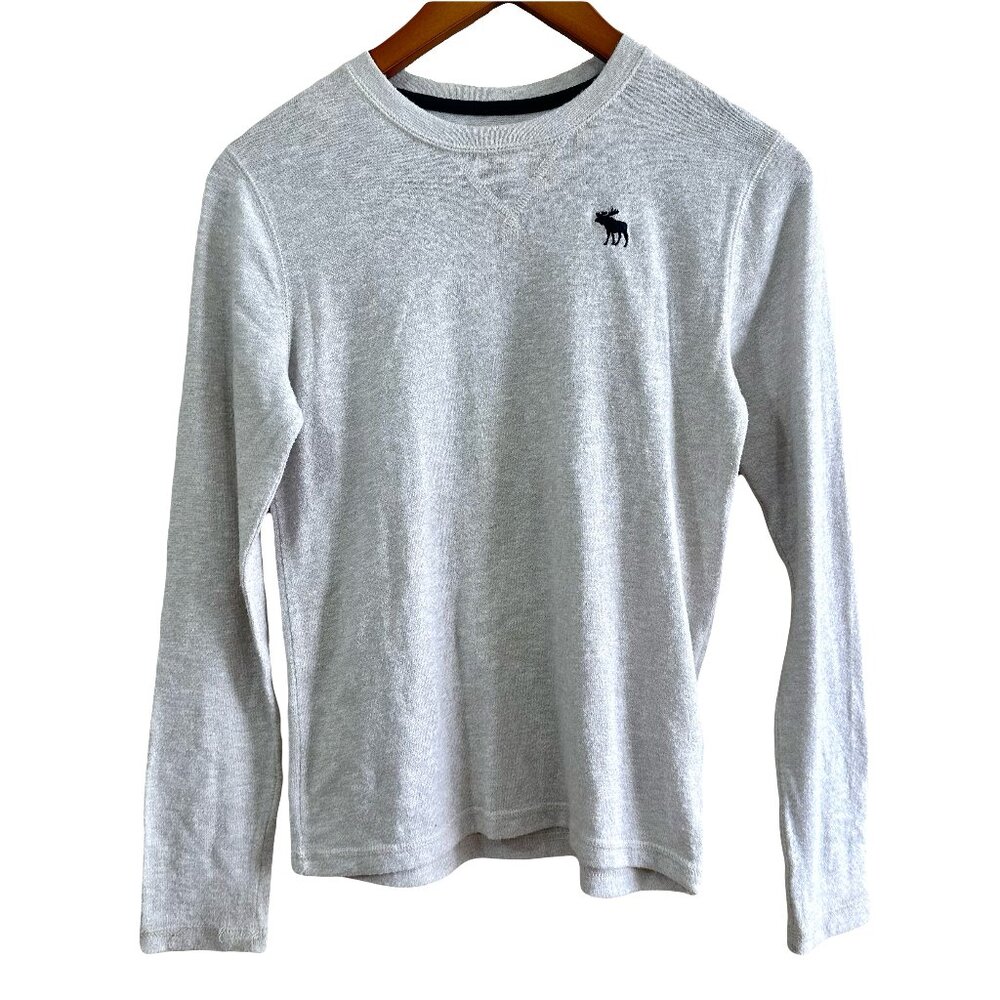 Abercrombie Kids Beige/Grey Crewneck Soft Sweater